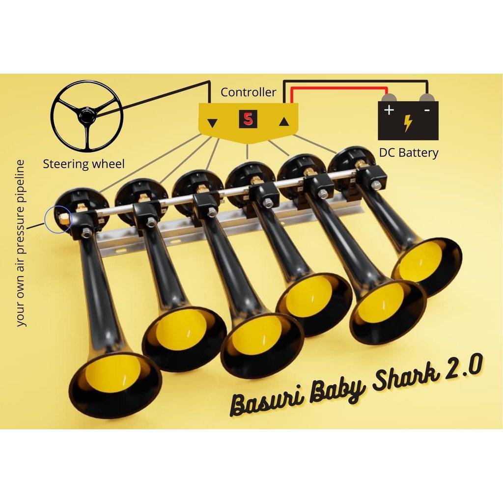 Basuri baby shark 3.0 airhorn 24 volt - MP Truck design AS