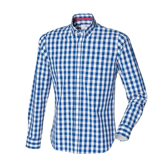 One Stop Truck Accessories Mens Blue Check Shirt - One Stop Truck Accessories Ltd
